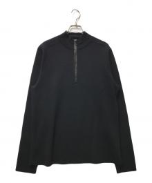 theory（セオリー）の古着「エルボーパッチウールハーフジップニット　02-9903037」｜ブラック