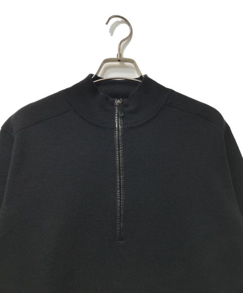 theory（セオリー）theory (セオリー) エルボーパッチウールハーフジップニット　02-9903037 ブラック サイズ:42の古着・服飾アイテム