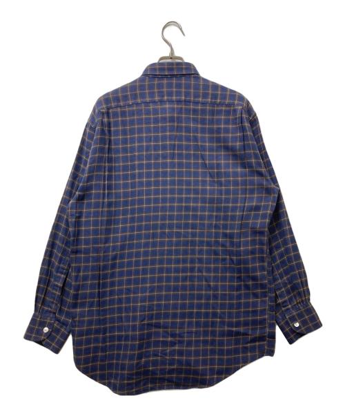 HERMES（エルメス）HERMES (エルメス) コットン フランネルシャツ ネイビー サイズ:40-15 1/2の古着・服飾アイテム