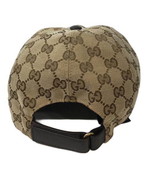 GUCCI（グッチ）GUCCI (グッチ) GGキャンバス シェリーライン ベースボールキャップ　08.338.986/0001-16 ベージュの古着・服飾アイテム