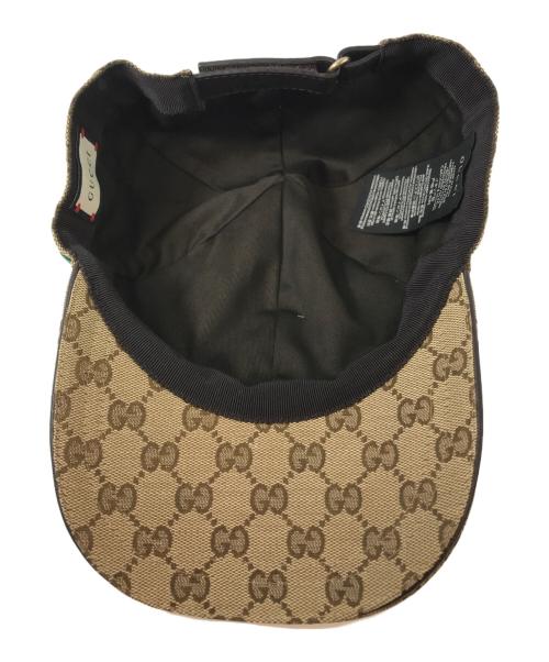 GUCCI（グッチ）GUCCI (グッチ) GGキャンバス シェリーライン ベースボールキャップ　08.338.986/0001-16 ベージュの古着・服飾アイテム