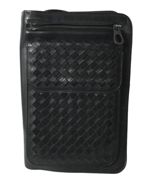 BOTTEGA VENETA（ボッテガベネタ）BOTTEGA VENETA (ボッテガベネタ) イントレチャートクラッチバッグ / ジゴロバッグ / 129528 ブラックの古着・服飾アイテム