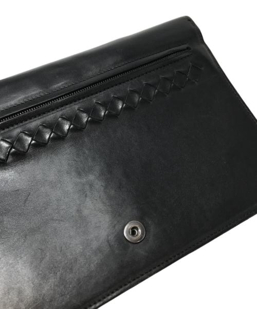 BOTTEGA VENETA（ボッテガベネタ）BOTTEGA VENETA (ボッテガベネタ) イントレチャートクラッチバッグ / ジゴロバッグ / 129528 ブラックの古着・服飾アイテム