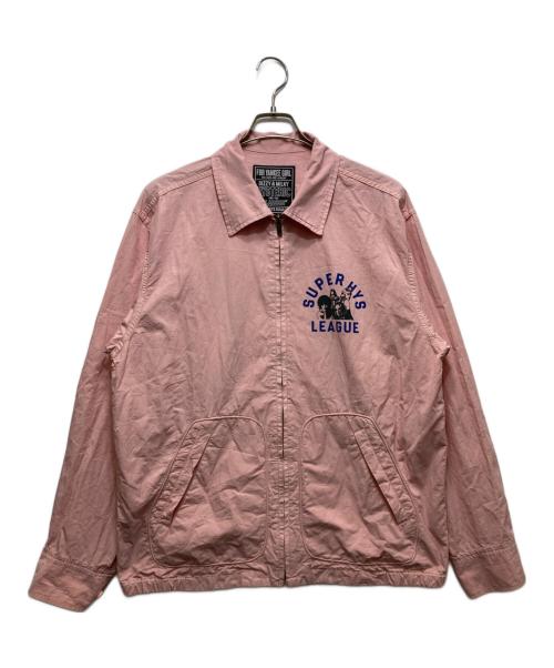 Hysteric Glamour（ヒステリックグラマー）Hysteric Glamour (ヒステリックグラマー) SUPER HYS LEAGUE ジップアップブルゾン ピンク サイズ:XLの古着・服飾アイテム