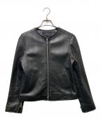 green label relaxingグリーンレーベルリラクシング）の古着「シープレザーライダースジャケット」｜ブラック