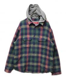 SUPREME（シュプリーム）の古着「Waffle Plaid Hooded Shirt(ワッフルプレイドフーデッドシャツ)　24FW」｜グリーン