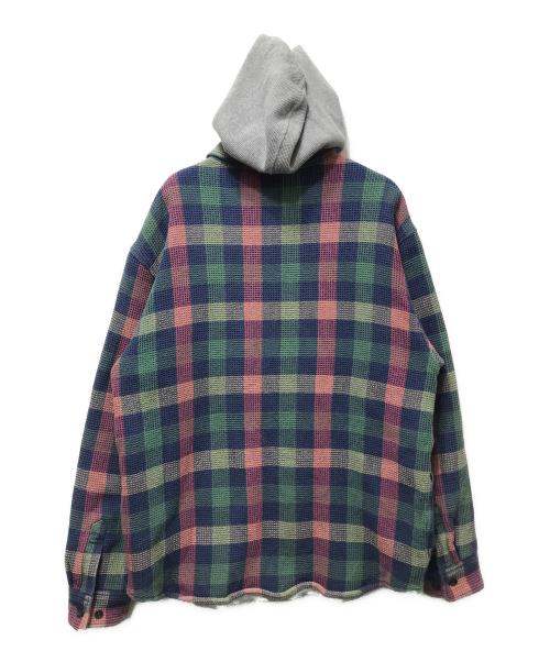 SUPREME（シュプリーム）Supreme (シュプリーム) Waffle Plaid Hooded Shirt(ワッフルプレイドフーデッドシャツ)　24FW グリーン サイズ:Mの古着・服飾アイテム