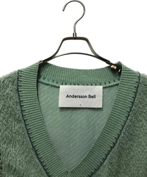ANDERSSON BELL（アンダーソンベル）ANDERSSON BELL (アンダーソンベル) MARIO SUMMER SHAGGY V-NECK  VEST グリーン サイズ:Lの古着・服飾アイテム