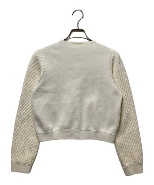 BALLSEY（ボールジィ）BALLSEY (ボールジィ) パールキルティングコンビクルーネックカーディガン 11-02-31-02702 ベージュ サイズ:Sの古着・服飾アイテム