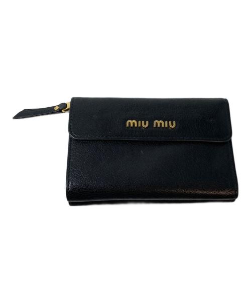 MIU MIU（ミュウミュウ）MIU MIU (ミュウミュウ) 2つ折り財布 ブラックの古着・服飾アイテム