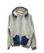 A.PRESSEアプレッセ）の古着「Vintage Attached Hood Sweat Parka/ヴィンテージアタッチトフッドスウェットパーカ」｜グレー×ネイビー / OATMEAL