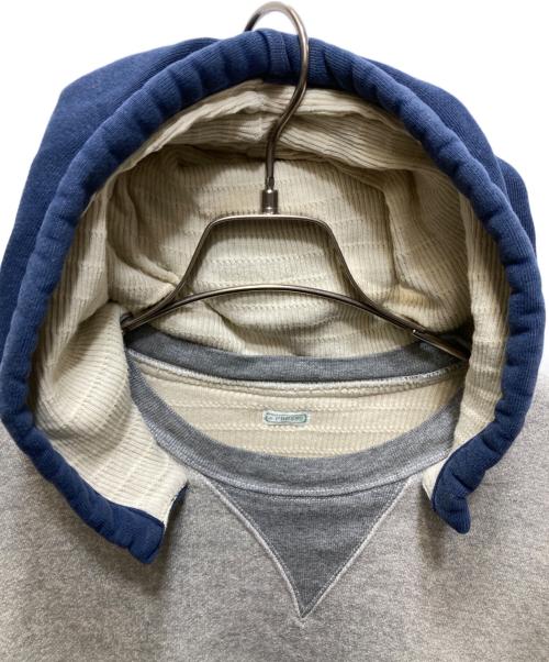 A.PRESSE（アプレッセ）A.PRESSE (アプレッセ) Vintage Attached Hood Sweat Parka/ヴィンテージアタッチトフッドスウェットパーカ グレー×ネイビー / OATMEAL サイズ:4の古着・服飾アイテム