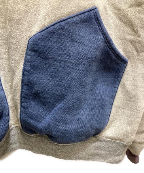 A.PRESSE（アプレッセ）A.PRESSE (アプレッセ) Vintage Attached Hood Sweat Parka/ヴィンテージアタッチトフッドスウェットパーカ グレー×ネイビー / OATMEAL サイズ:4の古着・服飾アイテム