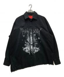 KUSIKOHC（クシコック）の古着「プリントデニムジャケット　KU3SMS07AP-TE000.999」｜ブラック