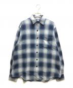 REMI RELIEF×BEAMS PLUSレミレリーフ×ビームスプラス）の古着「別注 Indigo Flannel Check Shirt（インディゴフランネルチェックシャツ）38111953671 / オンブレチェックシャツ」｜ブルー
