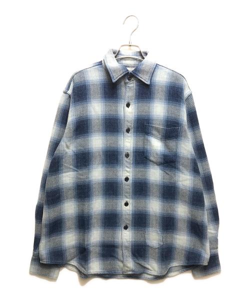 REMI RELIEF（レミレリーフ）REMI RELIEF BEAMS PLUS (ビームスプラス) 別注 Indigo Flannel Check Shirt（インディゴフランネルチェックシャツ）38111953671 / オンブレチェックシャツ ブルー サイズ:Mの古着・服飾アイテム