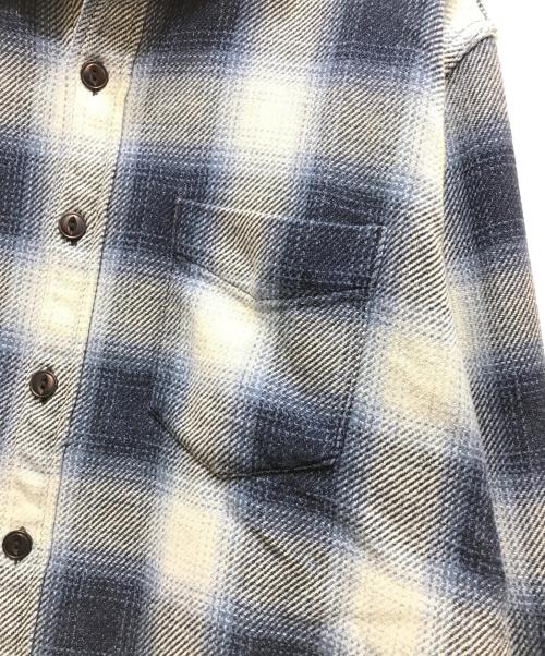 REMI RELIEF（レミレリーフ）REMI RELIEF BEAMS PLUS (ビームスプラス) 別注 Indigo Flannel Check Shirt（インディゴフランネルチェックシャツ）38111953671 / オンブレチェックシャツ ブルー サイズ:Mの古着・服飾アイテム