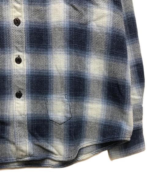 REMI RELIEF（レミレリーフ）REMI RELIEF BEAMS PLUS (ビームスプラス) 別注 Indigo Flannel Check Shirt（インディゴフランネルチェックシャツ）38111953671 / オンブレチェックシャツ ブルー サイズ:Mの古着・服飾アイテム