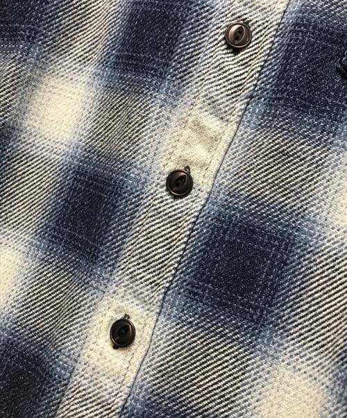 REMI RELIEF（レミレリーフ）REMI RELIEF BEAMS PLUS (ビームスプラス) 別注 Indigo Flannel Check Shirt（インディゴフランネルチェックシャツ）38111953671 / オンブレチェックシャツ ブルー サイズ:Mの古着・服飾アイテム