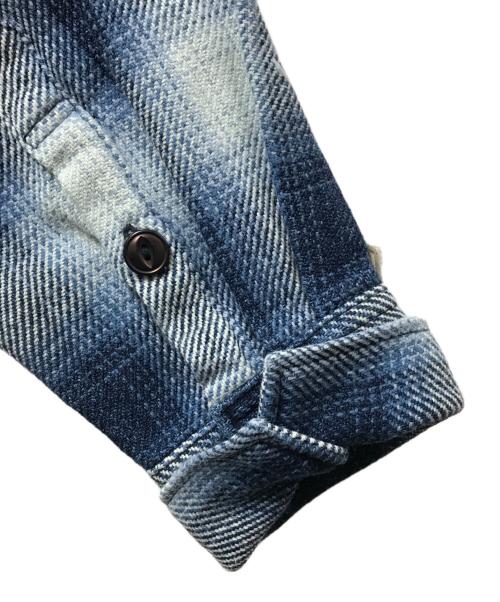 REMI RELIEF（レミレリーフ）REMI RELIEF BEAMS PLUS (ビームスプラス) 別注 Indigo Flannel Check Shirt（インディゴフランネルチェックシャツ）38111953671 / オンブレチェックシャツ ブルー サイズ:Mの古着・服飾アイテム