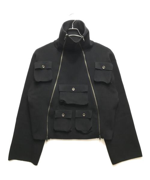 GOAT ESSENCE（ゴートエッセンス）GOAT ESSENCE (ゴートエッセンス) KNIT JACKET(ニットジャケット) / GE0013 ブラック サイズ:Fの古着・服飾アイテム