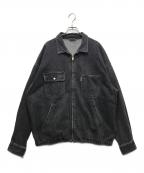 COOTIE PRODUCTIONSクーティープロダクツ）の古着「DENIM ZIP UP WORK JACKET (BLACK FADE)　23SS / 12.5oz」｜ブラック