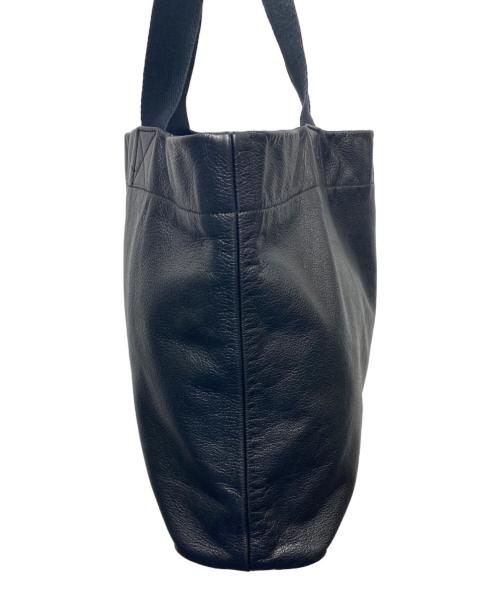 YOHJI YAMAMOTO（ヨウジヤマモト）YOHJI YAMAMOTO (ヨウジヤマモト) ノベルティロゴレザートートバッグ ブラックの古着・服飾アイテム