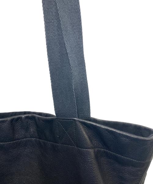 YOHJI YAMAMOTO（ヨウジヤマモト）YOHJI YAMAMOTO (ヨウジヤマモト) ノベルティロゴレザートートバッグ ブラックの古着・服飾アイテム