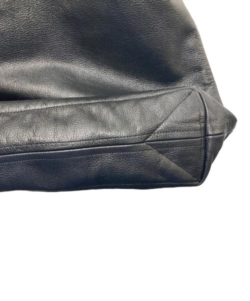 YOHJI YAMAMOTO（ヨウジヤマモト）YOHJI YAMAMOTO (ヨウジヤマモト) ノベルティロゴレザートートバッグ ブラックの古着・服飾アイテム