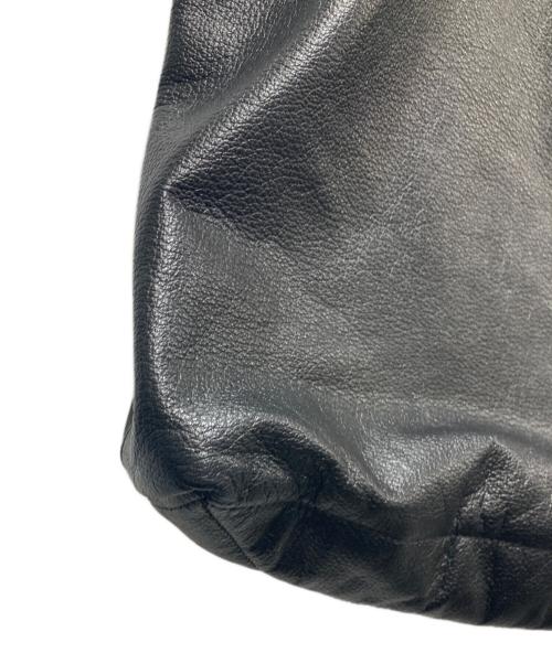 YOHJI YAMAMOTO（ヨウジヤマモト）YOHJI YAMAMOTO (ヨウジヤマモト) ノベルティロゴレザートートバッグ ブラックの古着・服飾アイテム