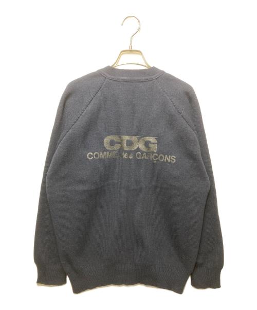 CDG（シーディージー）CDG (シーディージー) バックロゴニットカーディガン SZ-N010 / AD2025 ネイビー サイズ:Lの古着・服飾アイテム