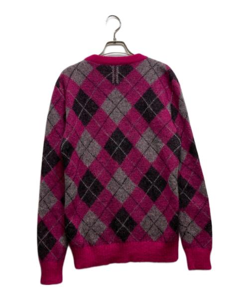 Saint Laurent Paris（サンローランパリ）Saint Laurent Paris (サンローランパリ) 14AW モヘア アーガイルクルーネックニット / 357060 / エディ・スリマン期 ショッキングピンク サイズ:XSの古着・服飾アイテム