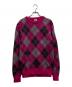 Saint Laurent Paris（サンローランパリ）の古着「14AW モヘア アーガイルクルーネックニット / 357060 / エディ・スリマン期」｜ショッキングピンク