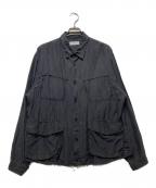 THE JEAN PIERREジャンピエール）の古着「Tear Off Safari Silk Shirt(ティアオフサファリシルクシャツ)　」｜ブラック