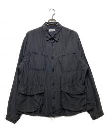 THE JEAN PIERRE（ジャンピエール）の古着「Tear Off Safari Silk Shirt(ティアオフサファリシルクシャツ)　」｜ブラック