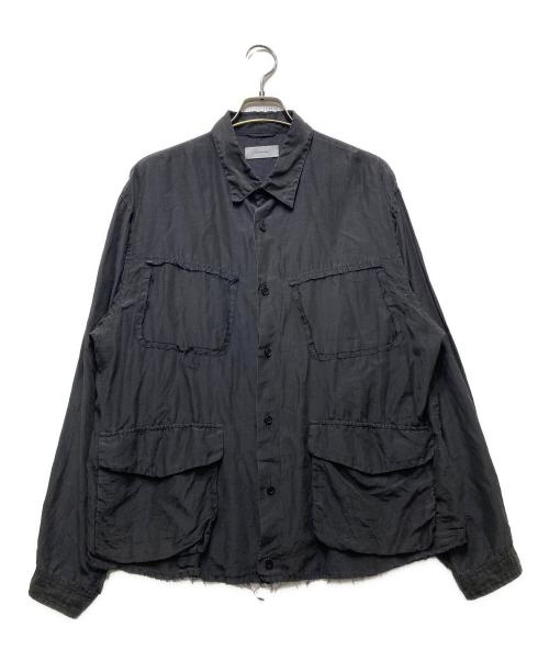 THE JEAN PIERRE（ジャンピエール）THE JEAN PIERRE (ジャンピエール) Tear Off Safari Silk Shirt(ティアオフサファリシルクシャツ)　 ブラック サイズ:48の古着・服飾アイテム