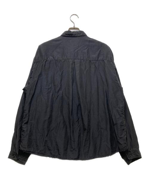 THE JEAN PIERRE（ジャンピエール）THE JEAN PIERRE (ジャンピエール) Tear Off Safari Silk Shirt(ティアオフサファリシルクシャツ)　 ブラック サイズ:48の古着・服飾アイテム