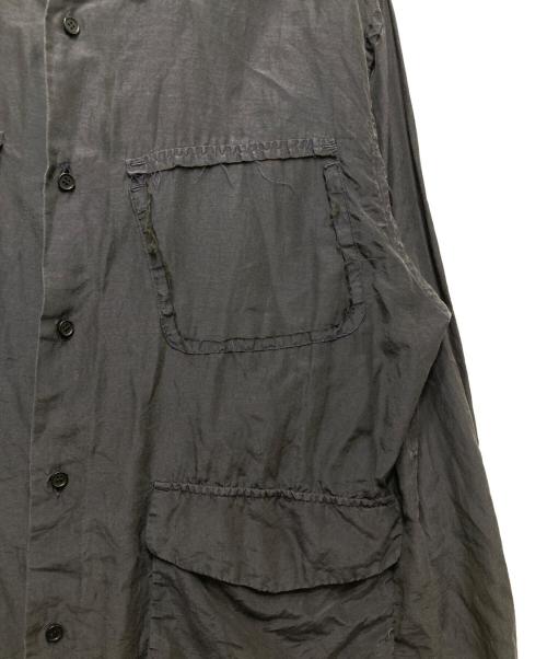 THE JEAN PIERRE（ジャンピエール）THE JEAN PIERRE (ジャンピエール) Tear Off Safari Silk Shirt(ティアオフサファリシルクシャツ)　 ブラック サイズ:48の古着・服飾アイテム