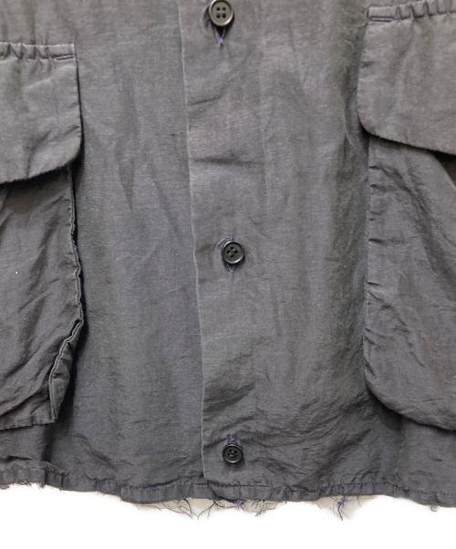 THE JEAN PIERRE（ジャンピエール）THE JEAN PIERRE (ジャンピエール) Tear Off Safari Silk Shirt(ティアオフサファリシルクシャツ)　 ブラック サイズ:48の古着・服飾アイテム