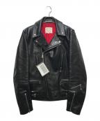 Lewis Leathersルイスレザース）の古着「391T Lightning Tight Fit　ライトニング タイトフィット　カウハイド　」｜ブラック