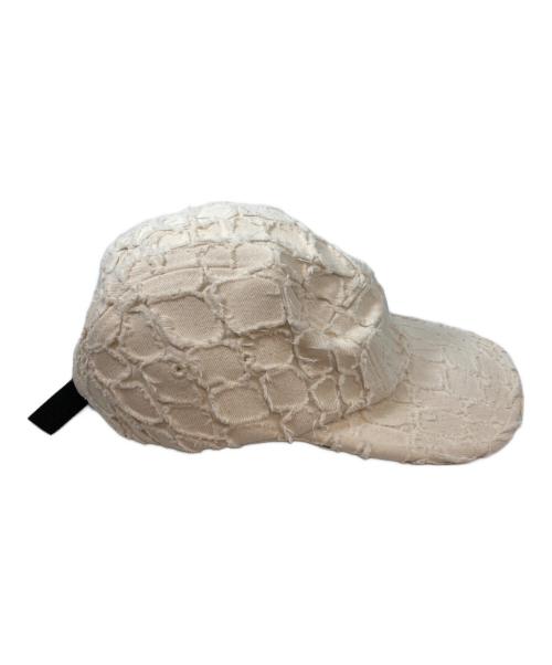 SUPREME（シュプリーム）Supreme (シュプリーム) Frayed Croc Demin Camp Cap （フレイドクロックデニムキャンプキャップ） アイボリーの古着・服飾アイテム