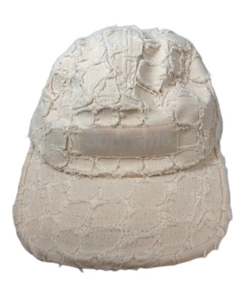 SUPREME（シュプリーム）Supreme (シュプリーム) Frayed Croc Demin Camp Cap （フレイドクロックデニムキャンプキャップ） アイボリーの古着・服飾アイテム