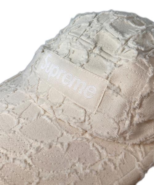 SUPREME（シュプリーム）Supreme (シュプリーム) Frayed Croc Demin Camp Cap （フレイドクロックデニムキャンプキャップ） アイボリーの古着・服飾アイテム
