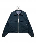 Diaspora Skateboardsディアスポラスケートボードズ）の古着「Utility Harrington Jacket(ユーティリティーハリントンジャケット)　26SS　タグ付き　」｜ホワイト×ブルー