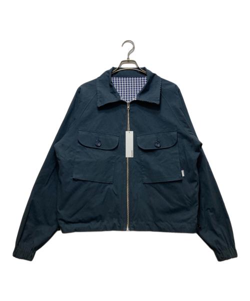 Diaspora Skateboards（ディアスポラスケートボードズ）Diaspora skateboards (ディアスポラスケートボードズ) Utility Harrington Jacket(ユーティリティーハリントンジャケット)　26SS　タグ付き　 ホワイト×ブルー サイズ:Mの古着・服飾アイテム