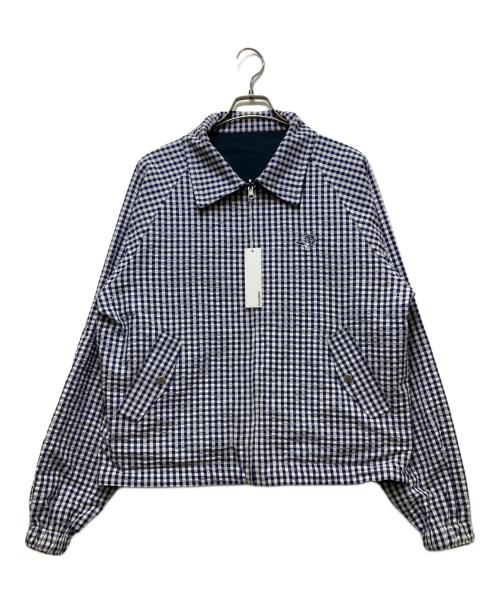 Diaspora Skateboards（ディアスポラスケートボードズ）Diaspora skateboards (ディアスポラスケートボードズ) Utility Harrington Jacket(ユーティリティーハリントンジャケット)　26SS　タグ付き　 ホワイト×ブルー サイズ:Mの古着・服飾アイテム