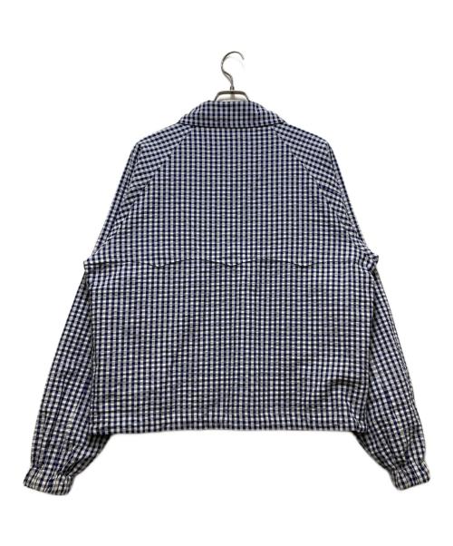 Diaspora Skateboards（ディアスポラスケートボードズ）Diaspora skateboards (ディアスポラスケートボードズ) Utility Harrington Jacket(ユーティリティーハリントンジャケット)　26SS　タグ付き　 ホワイト×ブルー サイズ:Mの古着・服飾アイテム