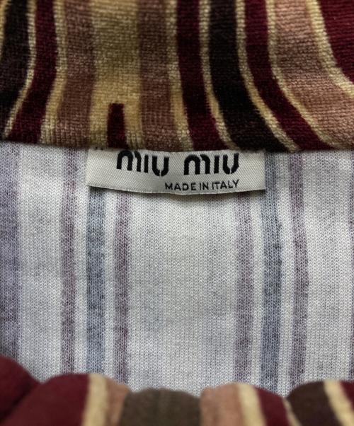 MIU MIU（ミュウミュウ）MIU MIU (ミュウミュウ) 総柄ベロアジャケット  archive Y2K 05SS レッド サイズ:Lの古着・服飾アイテム