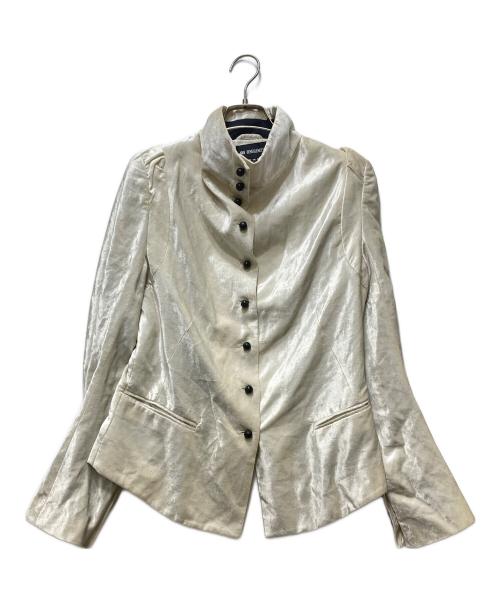 ANN DEMEULEMEESTER（アンドゥムルメステール）ANN DEMEULEMEESTER (アンドゥムルメステール) ベロアジャケット ホワイト サイズ:36の古着・服飾アイテム