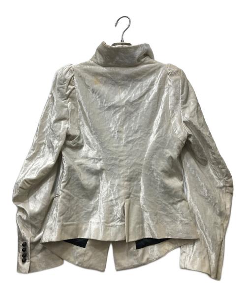 ANN DEMEULEMEESTER（アンドゥムルメステール）ANN DEMEULEMEESTER (アンドゥムルメステール) ベロアジャケット ホワイト サイズ:36の古着・服飾アイテム